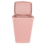 Curver Curver Waschkorb mit Deckel Jute Look 58L Pink - afbeelding 5