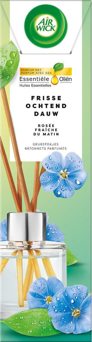 Air Wick Lufterfrischer-Duftstäbchen mit ätherischen Ölen, frischer Morgentau – 40 ml