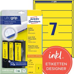 Rückenetiketten Avery Zweckform L4765-20 gelb, 140 Etiketten