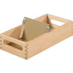 Karteikarte aus Holz für A7, 12,6 x 25 x 5,4 cm.