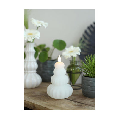 Ideen 4 Jahreszeiten LED Kerzenwachsbaum weiß ø6,9xh12cm