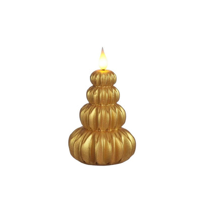 Ideen 4 Jahreszeiten LED-Kerze Wachsbaum Gold ø6,9xh12cm