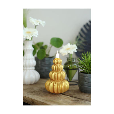 Ideen 4 Jahreszeiten LED-Kerze Wachsbaum Gold ø6,9xh12cm