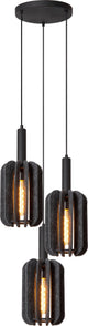 Lucide Rafal – Hängelampe – ø 50 cm – 3xE27 – Grau – Japandi