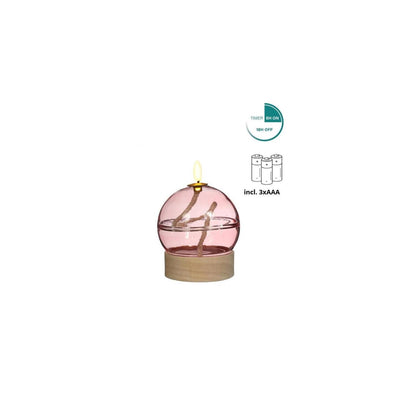 Ideen 4 Jahreszeiten LED-Öllampe rosa mit Timer ø10xh13,5cm