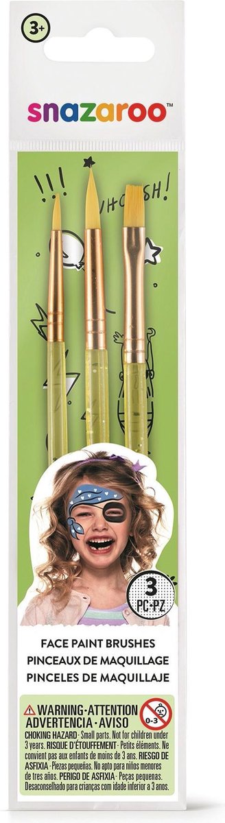 Snazaroo 3 Unisex-Make-up-Pinsel-Set