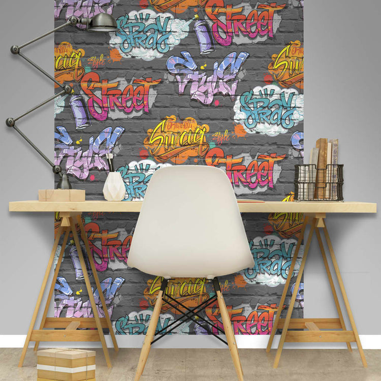 Niederländische Wandverkleidung Niederländische Wandverkleidung Wallpaper Graffiti Multifarbene L179-01