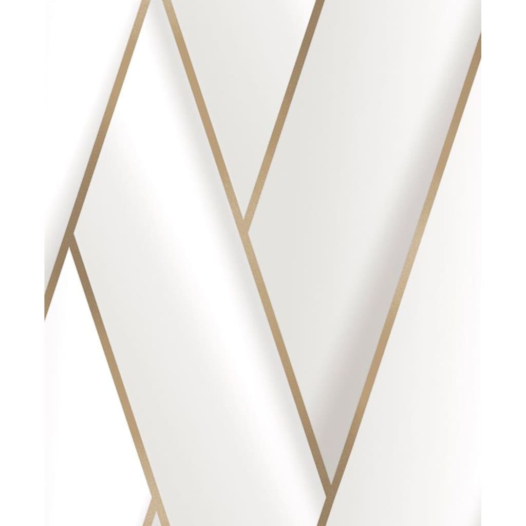 Niederländische Wandverkleidung Niederländische Wandverkauftapeten Geometrische Weiß und Goldfarbe