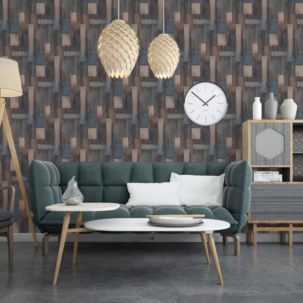 Niederländische Wandverkleidung Niederländische Wandverkauftapete Holz blau und braun