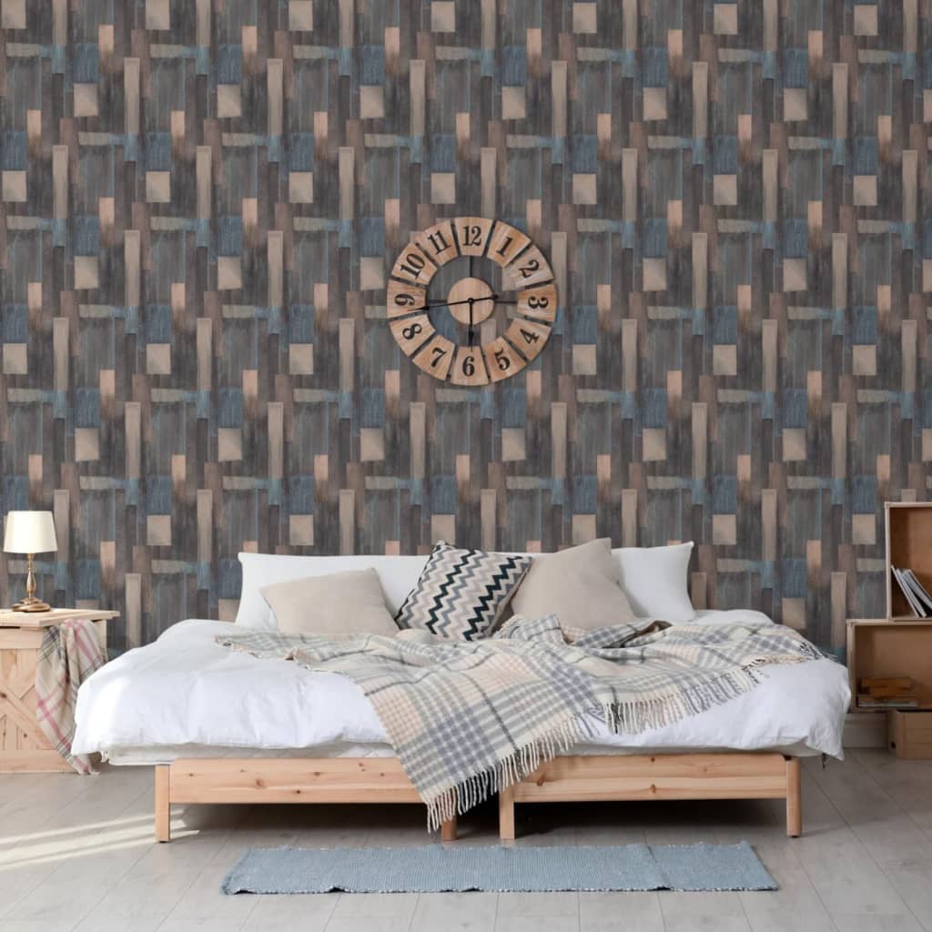 Niederländische Wandverkleidung Niederländische Wandverkauftapete Holz blau und braun