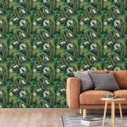 Niederländische Wandverkleidung niederländische Wandverkaufswallpaper Eden schwarz und dunkelgrün - afbeelding 1