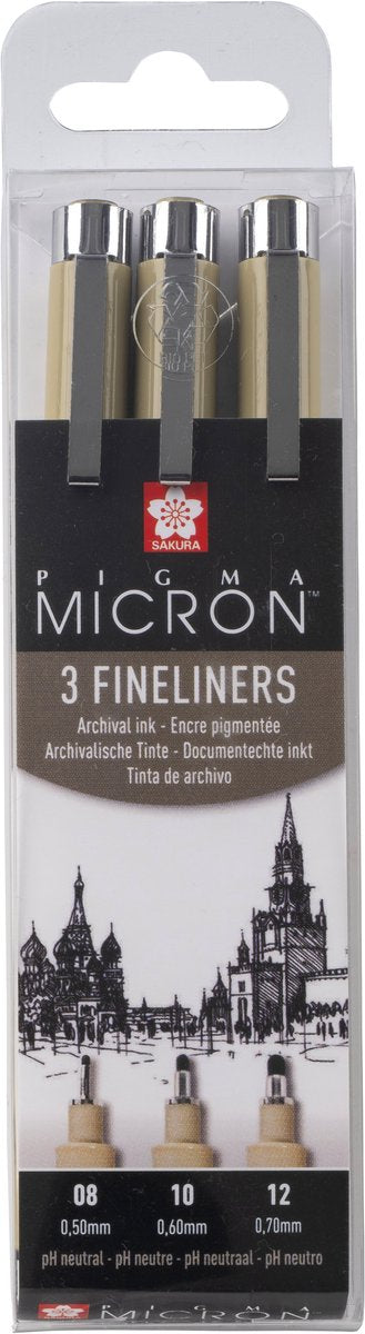 Sakura Pigma Micron Endui 3 Fineliner schwarz 08-10-12 breit