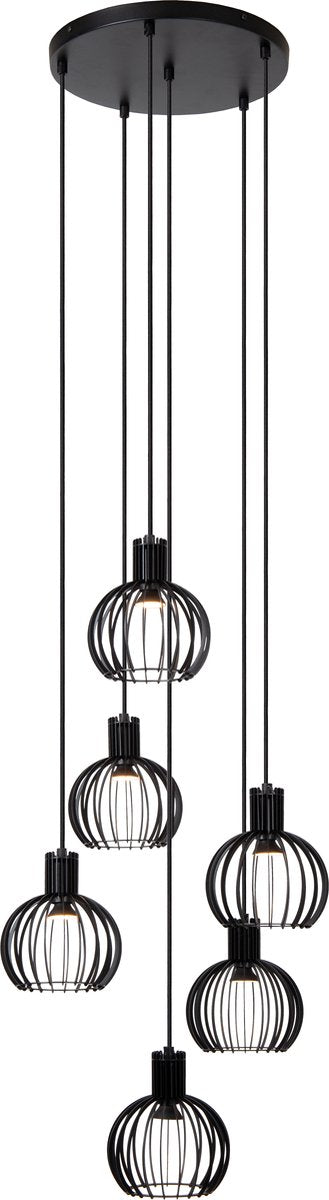Lucide mikaela - Hängelampe - ø 35 cm - 6xe14 - schwarz
