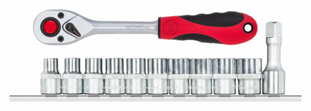 Gedore Red Dopslekeke Set + Ratel 1 2 Zoll 6 kp auf der Schiene 12-teiligen