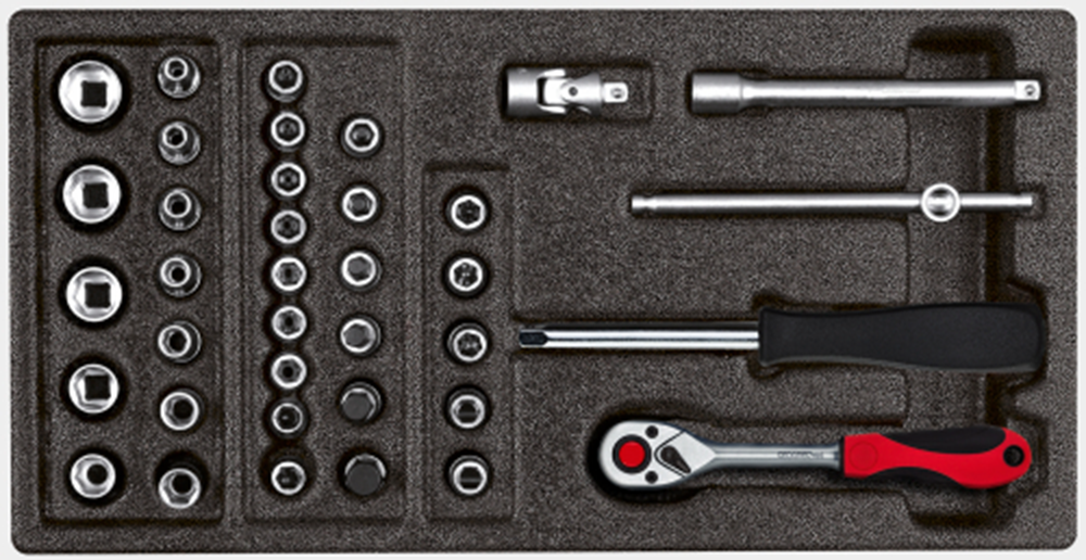 Gedore Red Dopslekeke Set 1 4 Zoll 1 3 CT-Modul Silber 37-Stück