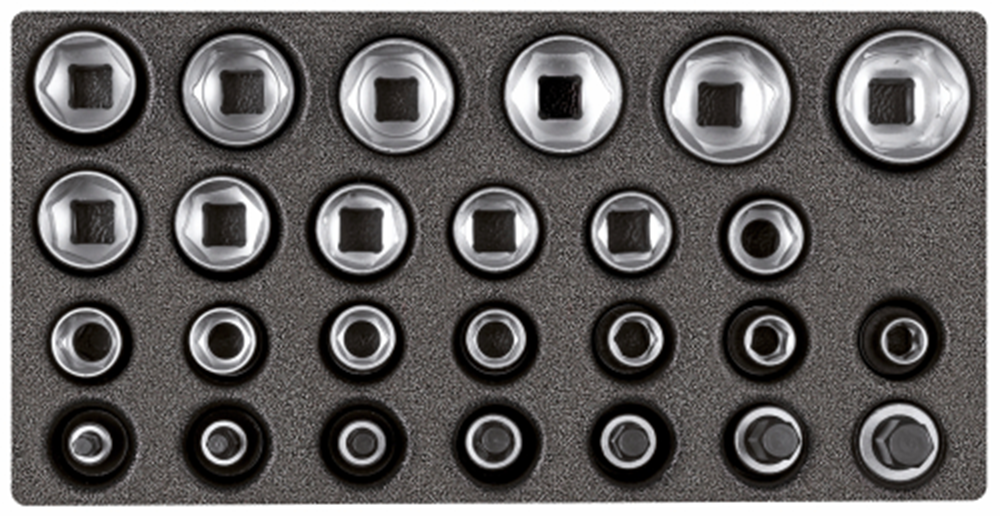 GEDORE ROTE DIP-Tasten Set 1 2 Zoll 1 3 CT-Modul Silber 26-Stück