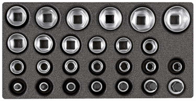 GEDORE ROTE DIP-Tasten Set 1 2 Zoll 1 3 CT-Modul Silber 26-Stück