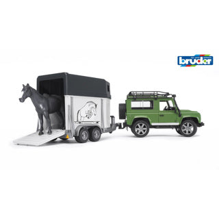 Bruder Land Rover Defender mit Pferdeanhänger