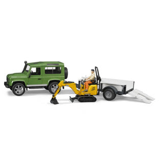 Bruder Bruder Landrover + Anhänger mit Bagger