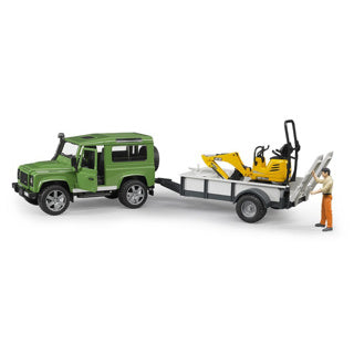 Bruder Bruder Landrover + Anhänger mit Bagger
