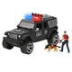 Polizeiauto mit Lichtern und Geräuschen, Polizist, Polizeihund und Zubehör