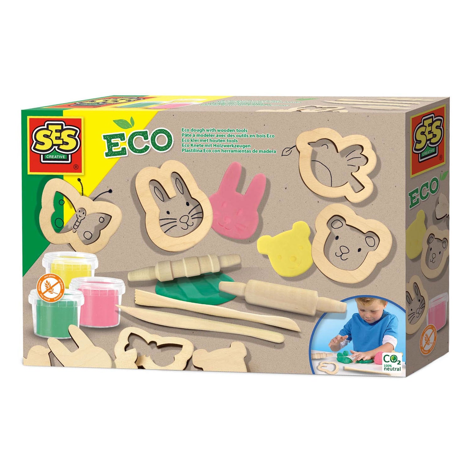 SES Eco Clay mit Holzwerkzeugen