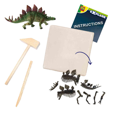 SES Erkunden und Skelett grub 2in1Stegosaurus aus