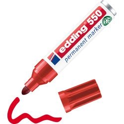 Permanentmarker edding 550 rot rund