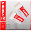 Radiergummi Stabilo, H: 1 cm, L: 6,3 cm, B: 2,3 cm, weiß, 20 Stück 1 Box