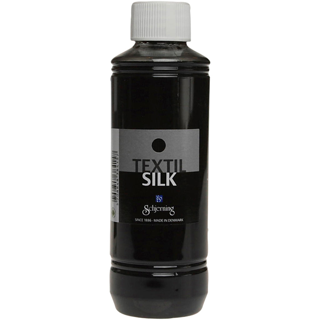 Schjerning Seidenfarbe Ascheseide, tiefschwarz, 250 ml 1 Flasche