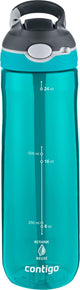 Contigo Ashland Autospout-Wasserflasche mit Strohhalm | große BPA-freie Trinkflasche mit 720 ml | Sportflasche | auslaufsichere Trinkflasche | ideal für die Schule, das Fitnessstudio, Radfahren, Laufen, Walken | Tauchen