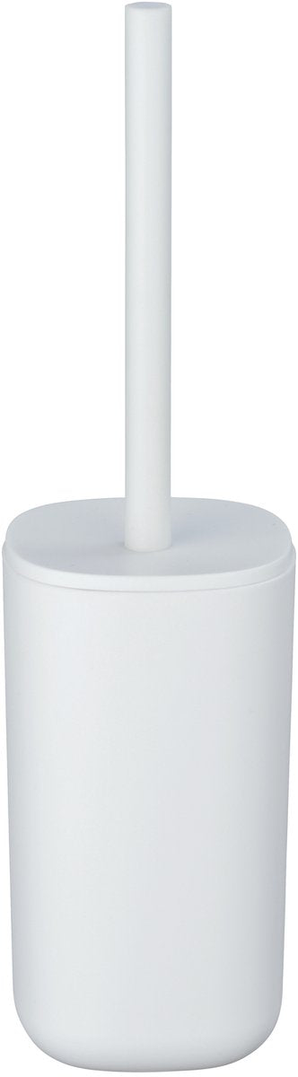 Wenko WC-Bürstenhalter Davos mattweißer Kunststoff – WC-Bürste mit Halter – WC-Bürste mit Halter freistehend – weiß