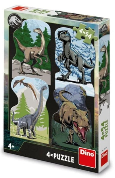 Dinosaurus -Puzzle 4 x 54 Teile Ihres Lieblingsdino