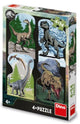 Dinosaurus -Puzzle 4 x 54 Teile Ihres Lieblingsdino