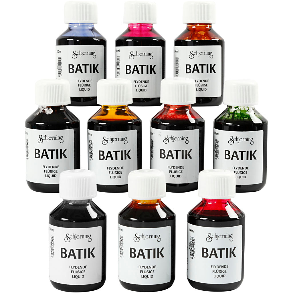 Schjerning Batikfarbe, verschiedene Farben, 10x100 ml 1 Box