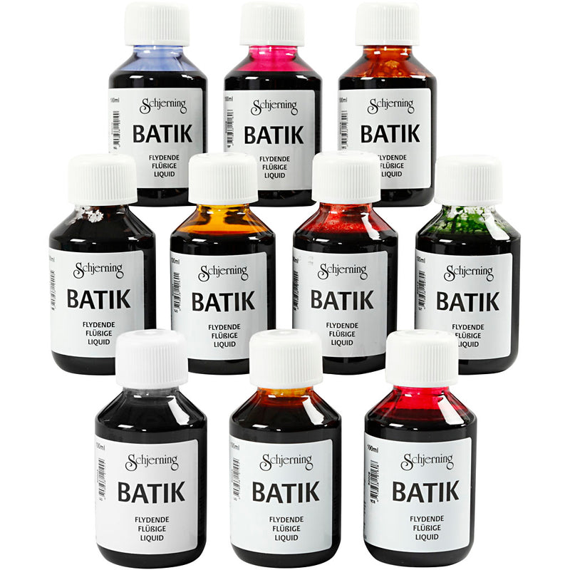 Schjerning Batikfarbe, verschiedene Farben, 10x100 ml 1 Box