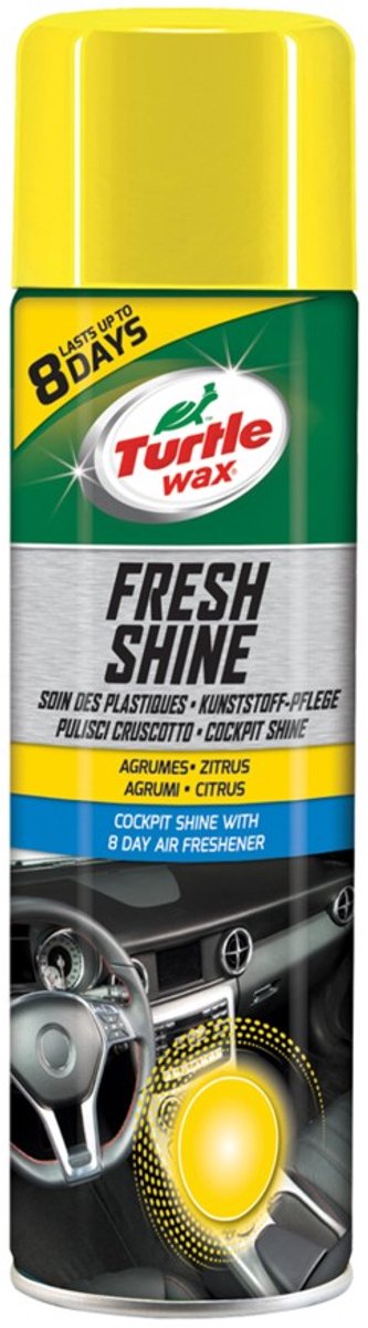 Schildkrötenwachs GL Fresh Shine Citrus – für alle Kunststoffteile im Innenraum – wirkt reinigend – antistatisch – verleiht Glanz – mit frischem Zitrusduft – 500 ml