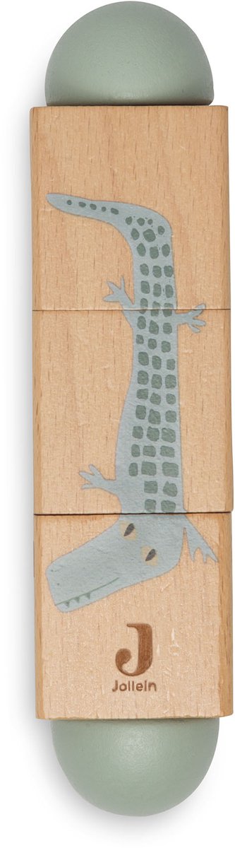 Jollein – rotierendes Holzpuzzle – Holzspielzeug – Dschungel-Jambo – Dschungeltiere – 100 % fsc