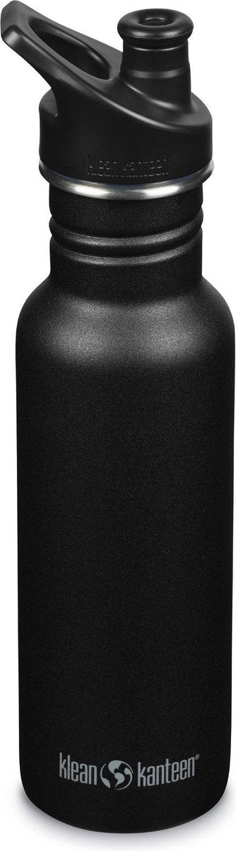 Klean Kanteen Trinkflasche schmaler Sportdop 532 ml (18 Unzen) Schwarz