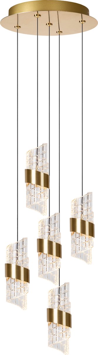 Lucide kligande - Hängelampe - ø 30 cm - LED dimmbar - 5x8w 2700k - mattgoldenes Messing