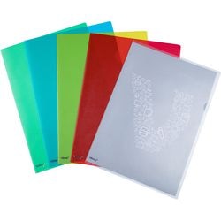 L-Ordner Deluxe aus PP, A4, 145 Mikron, farbiger Daumengriff, antistatisch