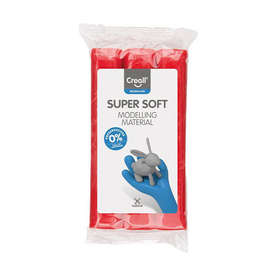 Creall Supersoft Clay, konservierungsfrei, Rot – 500 g.