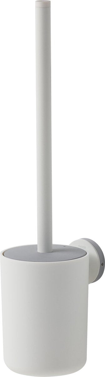 Tiger urban - Toilettenbürste mit Halter - Toilettenbürste mit Halter hängend - ohne Bohren - Wandmontage - Bohren oder Kleben - Weiß