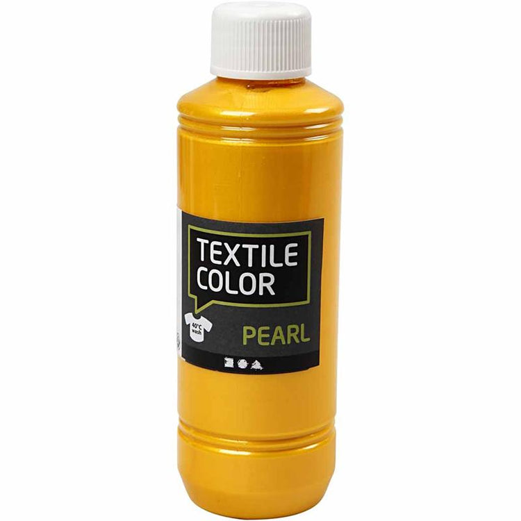 Creativ Company Textilfarbe, Perlmutt, Gelb, 250 ml 1 Flasche