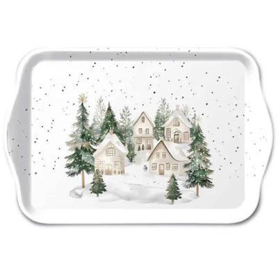 Ambiente Tablett Melamin verschneite Häuser 13x21 cm