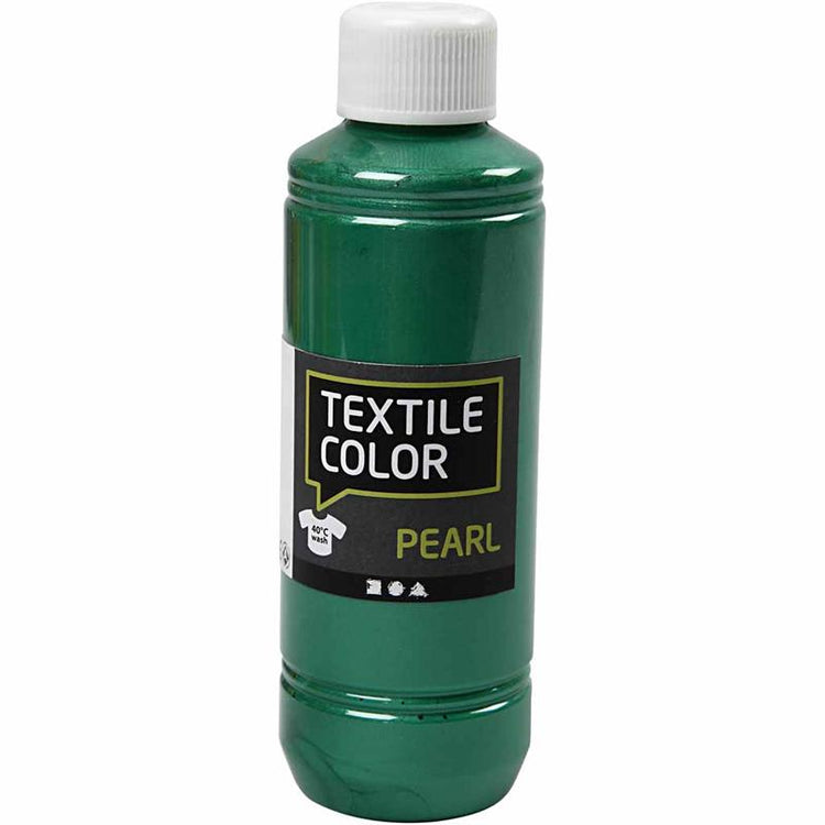Creativ Company Textilfarbe, Perlmutt, Grün, 250 ml 1 Flasche