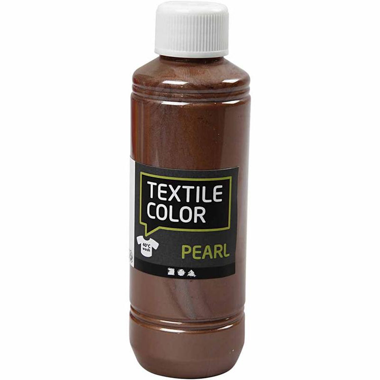 Creativ Company Textilfarbe, Perlmutt, Braun, 250 ml 1 Flasche