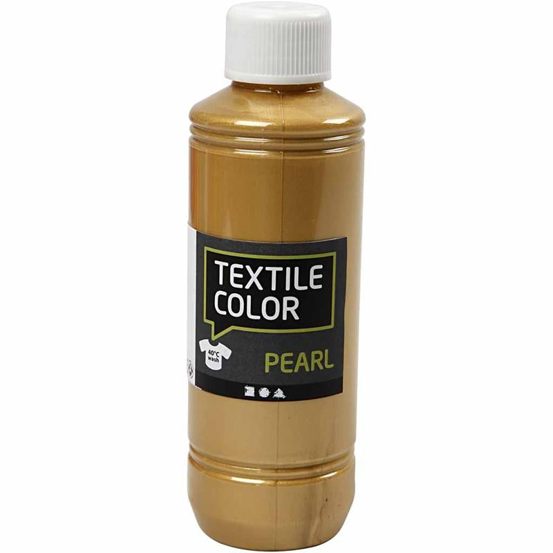 Kreativfirma Textil Farbabdeckung Textilfarbe Goldperle, 250 ml