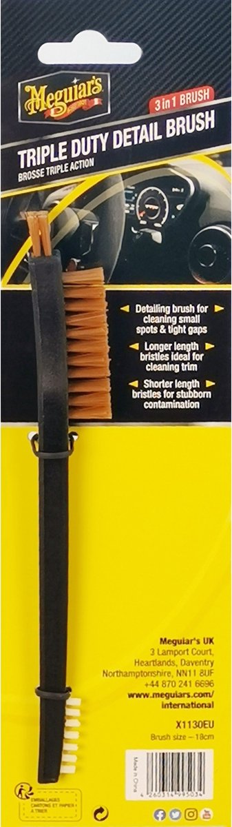 Meguiar's Meguiar's Dreifach-Detailbürste – Detailbürste für den Innen- und Außenbereich von Autos – professionelle Reinigungsbürste
