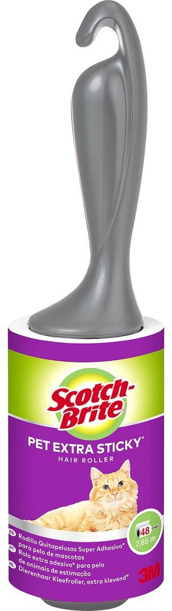 Scotch Brite Fusselkleberoller | extra Kleber für Tierhaare | 48 Blatt